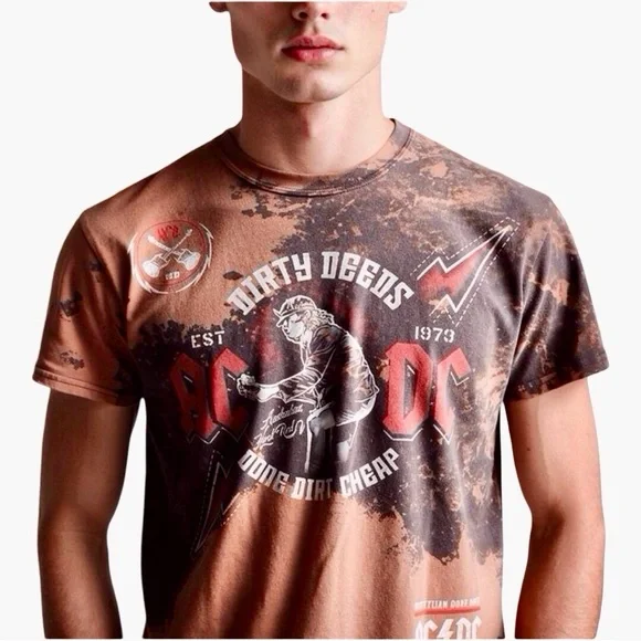 AC/DC Dirty Deeds Graphic Tee | Handmade Tie-Dye | Grunge Rock Aesthetic - Picture 7 of 7
